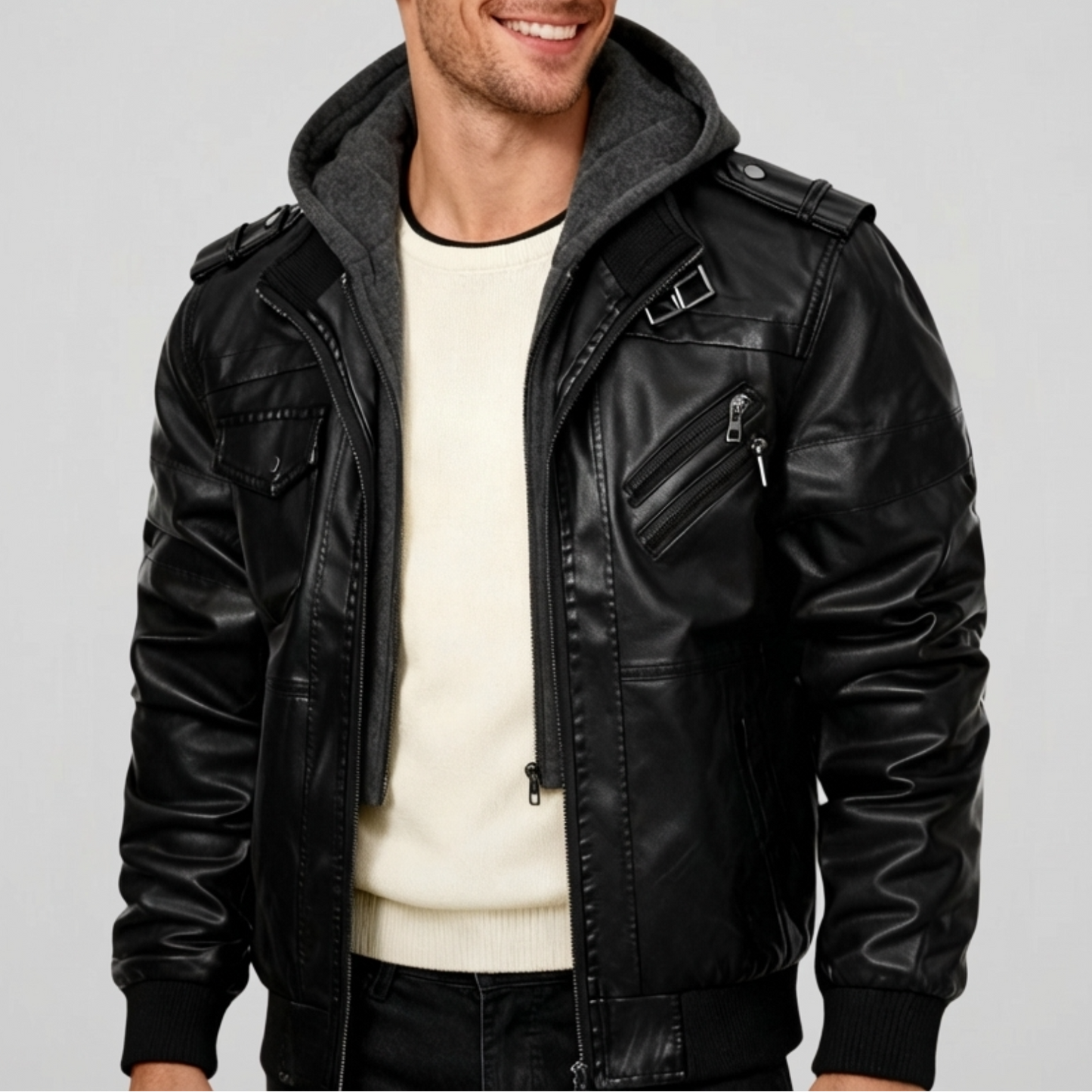 Sentinel Hooded Moto Jacket - Timeless Crafted