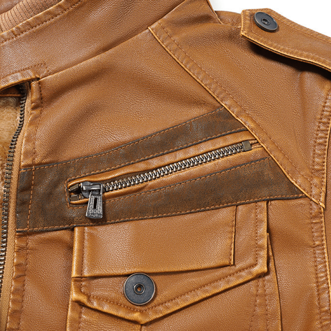 Falcon Fleeced Hooded Moto Jacket - Timeless Crafted