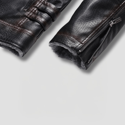 Forge Fleeced Café Racer Moto Jacket - Timeless Crafted