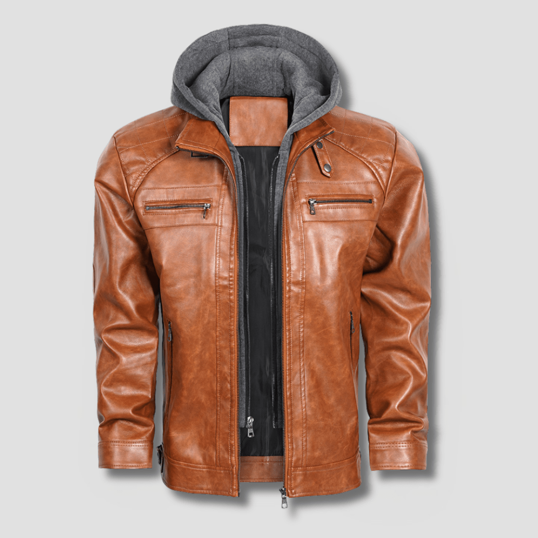 Gridline Hooded Moto Jacket - Timeless Crafted