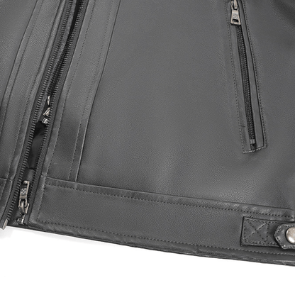 Gridline Hooded Moto Jacket - Timeless Crafted