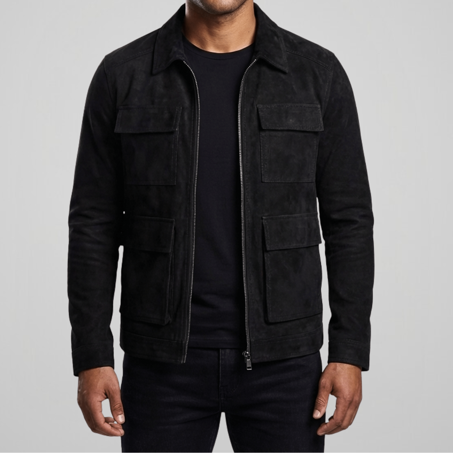Outpost Faux Suede Utility Pocket Jacket - Timeless Crafted