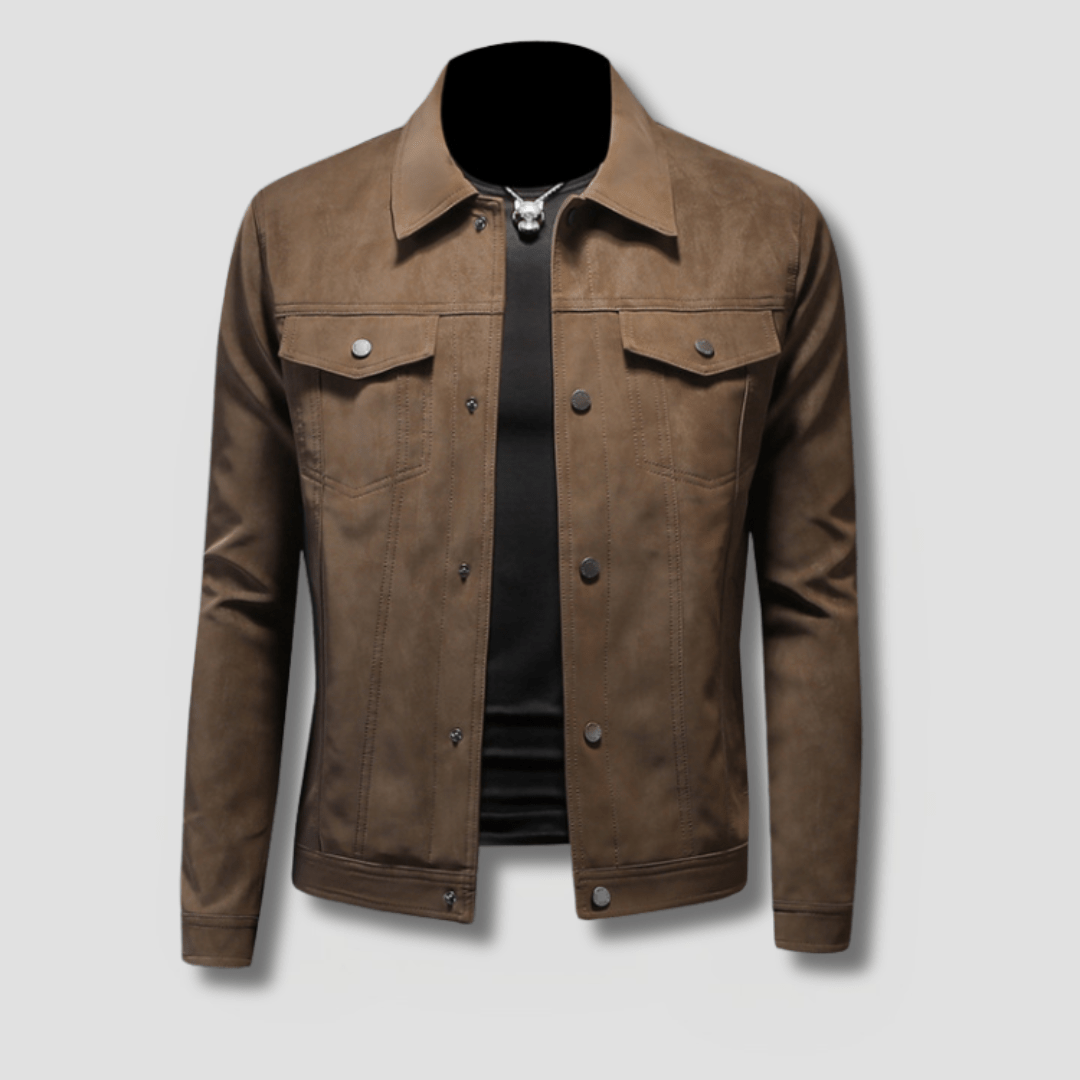 Sable Faux Suede Trucker Jacket - Timeless Crafted