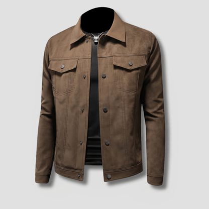 Sable Faux Suede Trucker Jacket - Timeless Crafted