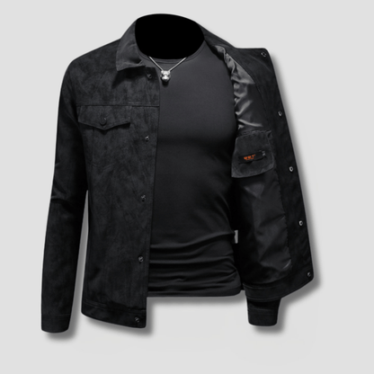 Sable Faux Suede Trucker Jacket - Timeless Crafted